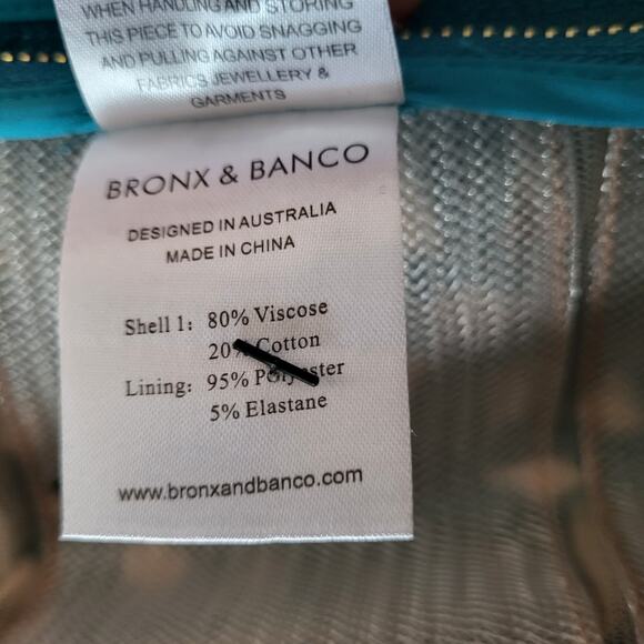 NWT $850 Bronx & Banco Casey Mini Dress L / 8 Turquoise Blue Boned Bodice Floral - Picture 16 of 16